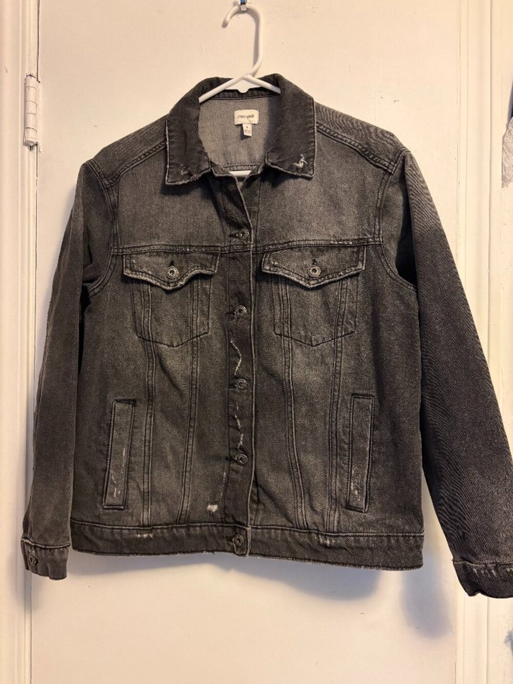 Distressed Black Jean Jacket
